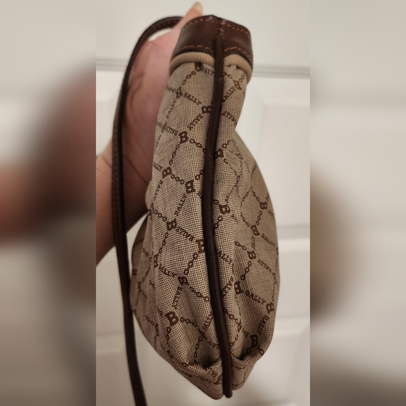 Vintage Bally Monogram Coated Canvas & Leather Shoulder Bag 12" X 7" - Picture 6 of 16